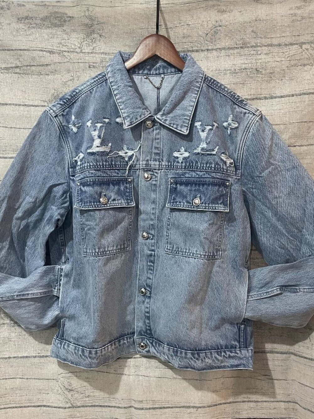 Louis Vuitton Washed Denim Printed Jacket
